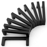 KOOFIZO Solid Square Bar Cabinet Handle - Black Furniture Pull, 3 Inch/76mm Screwhole Distance, 10-Pack for Kitchen Cupboard Doo
