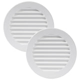 Vent Systems 4'' Inch - Pack of 2 - White Soffit Vent Cover - Round Intake or Exhaust Air Vent Louver with Screen Mesh - Air Sup