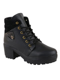 Shoetopia Womens/Girls Black Latest Collection High Top Heeled Classic Boots-Eu37,Black,4,B09GVCLKV4
