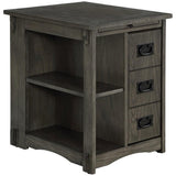 Powell Linon Parnell Wood Side Table in Gray