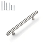 Gobrico 15 Pack 4 (102mm) Hole Center Cabinet Pulls, Satin Nickel Kitchen Cabinet Handles, Stainless Steel Drawer Pulls, Euro Ba