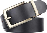 Men Black Genuine Leather Belt ()_13