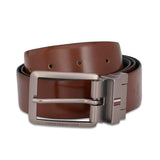 Tommy Hilfiger Pegville Men Reversible Leather Belt Navy+Tan, M 90Cm