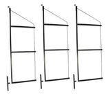 Mytee Products 3 Pack of 3 Tier Shipping Container Shelving Bracket with 18(D) x 60(H) Black Powder Coated Steel Shelf Brack