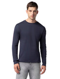 Fyltr Men'S Casual Drop Shoulder Full Sleeve T-Shirt With Knitted Tape Sleeve Detail,Vainly Navy,Vainly Navy,Xl