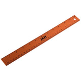 JAM PAPER Strong Aluminum Ruler - 12 Inch - Metal Ruler with Non-Skid Cork Backing - Orange Metallic - Sold Individually