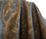 Brown Vintage Distressed Soft Faux Leather Fabric PU Peta Approved Vegan Leather by The Yard Synthetic Pleather 0.9 mm 25 Yards