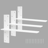 Floating Shelf Bracket 3/8 Thick Heavy Duty Shelf Brackets White 3 Pack Free Hanging Countertop Support Bracket 20 Lx2.5 W Float