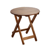 BplusZ Outdoor Small Table Round Folding Side Table, Foldable Wooden End Table for Indoor, Porch, Patio, Camping as Coffee Table