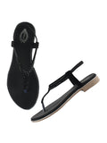 Shoetopia Women'S Snd-173 Black Flat Sandal-5 Kids Uk (Snd-173-Black)-Eu38,Black,5,B0D8Q9XX2Y
