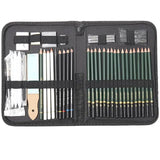 Eduway Sketching Kit 42 Pcs For Sketching & Drawing | Include 26 Pencil, 6 Sticks, 3 Stumps, 1Sharpener, 1 Sandpaper, 1 Cutter,