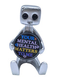 sofarefinish Your Mental Health Matters to Me, Mental Health Gifts, Cute Tiny Robot Figure with Slogan, Desktop Therapist, Posit