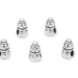 20pcs Cute Snow Man Large Hole Beads (4.5mm Hole) Antique Silver