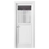 YSYY 100% Blackout French Door Curtains Wrinkle Free Room Darkening Blocks Light and Heat Through Glass Door Window. Drill-Free Easy Installed Door Window Curtains. (Dark Grey 24W x38L)-New