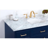 Elegant Decor Americana 48 Solid Wood And Metal Single Bathroom Vanity In Blue