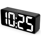 Welgo Senior Friendly Digital Alarm Clock, 7.5 Inches Large Display, Easy to Ues, Fully Range Brightness, Adjustable Volume, Convenient USB Charging Port for Bedside