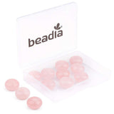 BEADIA Natural Rose Quartz Crystal Rondelle Stone with Large Hole (5.5mm) Loose Semi Gemstone Beads for Jewelry Making 14mmx7.5m
