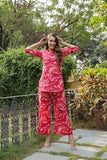 Anni Designer Women'S Rayon Blend Straight Printed Co-Ord Set (Bhata Pink_Xl_Pink_X-Large),Pink,XL,Rayon Blend,Regular,Kurta