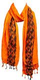 Kosweem Border 3D Fashionable Woolen Winter Wear Thin Scarf/Stole/Shawl For Baby Girls Womens(Orange)