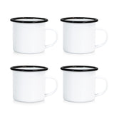 MAIKESUB 4 Pack Sublimation Blank Enamel Mug 12 OZ with Black Rim Camping Travel Coffee Metal Mug Can be used as a gift for Chri
