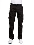 Beevee Mens Black Fixed Waist Cargo Pant With Belt(Black_36)
