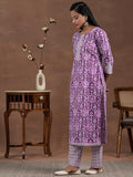 Libas Women'S Pure Cotton Kurta Set (278340R Purple 2Xl