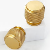 Westablize 12 Pack 1 Inch Cabinet Knob Gold Knurled for Drawer Cupboard Aluminum Bronze Pulls (Modern 12, Gold)