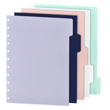 5 Tab DiscBound Dividers Notebook Letter Size Planner Supplies Letter Pocket Dividers Blank Index Divider for Discbound Notebook