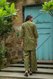 Leriya Fashion Women Printed Party Regular Fit Ethnic Wear Co-Ord Kurta Set For Women (Lf-W2107&Tr1062-3Xl-Green)