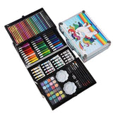 Flying Wheel Art Kit Set For Kids With Unicorn Theme Storage Case, 145Piece Art And Craft Supplies Kit For Drawing And Painting