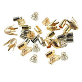 ATORSE 4x50 Pieces Mixed Shapes Handmade Flower Cup Bead Cap End Cap Jewelry Findings