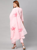 Anni Designer Women'S Cotton Blend Traditional Plain Anarkali Kurta And Pant With Dupatta Set (Wipin Pink-Nw-001_3Xl_Baby Pink_Xxx-Large),Baby Pink,3XL,Cotton Blend,Regular,Dupatta