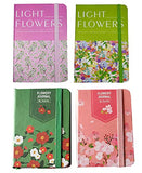 Set Of Four Flower Cover 160 Pages Single Ruling Small Pocket Diary Set (Multicolour)