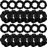 24 Pieces Satin Hair Scrunchies Silky Elastic Hair Bands Skinny Solid Hair Ties Ropes Ponytail Holder for Women Girls Hair Acces