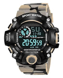 Frozil Digital Watch Shockproof Multi-Functional Automatic Full Black Color Army Strap Waterproof Digital Sports Watch For Men'S