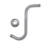 EZFLO 8 Inch SShape Brass Shower Arm and Flange, 1/2 Inch MIP Connection, Chrome, 15054