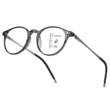Exquisite Round Ultralight Progressive Multifocus Reading Glasses Women Men Durable Blue Light Blocking Anti EyeStrain/UV Multif