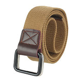 Usl Cotton D Ring Buckle Belt For Men, Gifting Solution, Leather Free, Light Weight (Tan)
