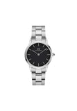 Daniel Wellington Iconic Analog Watch For Women With Black Round Dial & Silver Stainless Steel Bracelet Band Water Resistant Wom
