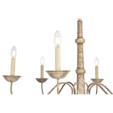 Elegant Furniture & Lighting Merritt Collection Chandelier D35 H21.6 Lt:6 Weathered Dove Finish