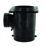 Valterra T1011 Flanged Valve Fitting - 3 San Tee Reducing, 3 Bayonet x 3 Rotating Flange x 1-1/2 Hub , Black