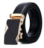 Zacharias MenS Faux Leather Belt Autolock Buckle Ds5303 (Golden Black; Free Size)
