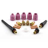 WeldingCity TIG Welding Accessory Kit Collet-Gas Lens-Ceramic Cup-Gasket-Back Cap .040-1/16-3/32-1/8 for TIG Torch 9, 20 and 25