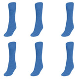 Mukhaksh (Pack Of 6 Pairs Boys Kids Cotton Comfortable Sky Blue Socks Calf Length Long School Uniform School Dress Sky Blue Sock