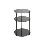 Convenience Concepts Designs2Go Midnight Classic 3-Tier Round Glass Side Table, Black Glass, 15.75 in x 15.75 in x 24.5 in
