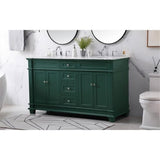 Elegant Decor Wesley 60 Solid Wood Steel Double Bathroom Vanity Set - Green