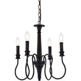 Elegant Lighting Living District Flynx 4-Light Mid-Century Metal Pendant In Black