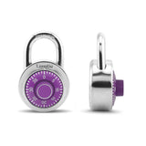 LanuBe Combination Padlock, 2 Inch Wide,3 Inch Height Purple Dial Plate, Unique 3-Digit, Pack of 1 Code for School Locker, Gym L