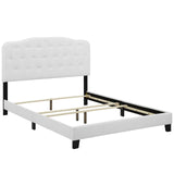 CasaFoyer Amelia Queen Bed | Chic Design | Button-Tufted Headboard | Solid Wood Construction | Soft Polyester Fabric | Non-Marking Wood Legs | Supports up to 800 lbs | White
