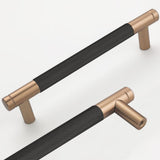 Westablize 2 Pack 5 Inch 128 mm Bar Cabinet Pulls Bronze and Black Knurled Handles for Bronze and Black Drawer Pulls Cupboard Al